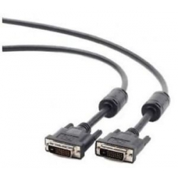 кабель dvi-d (25m/25m) 1.8 м (пакет) dual link, двойное экранированние, ферритовые кольца, черный (gembird cc-dvi2-bk-6)