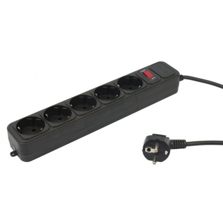 фильтр питания pc pet ap01006-3-bk 3м (5 розеток) черный