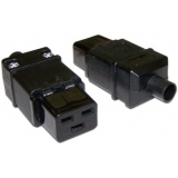 Вилка Lanmaster IEC 60320 C19 16A 250V разборная черная(LAN-IEC-320-C19)