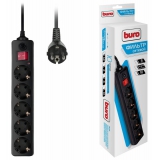 Фильтр питания Buro 500SH-1.8-B 1.8м (5 розеток) черный